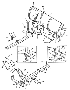 Spring Mounted Snow Blade Diagram and Parts List for 62542C (K00000001-K99999999)(1991) Lawn Boy Lawn Tractor